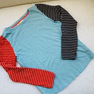 Mini Boden Metallic Striped Tee